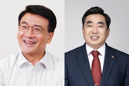 왼쪽부터 고기철, 이경용 예비후보.